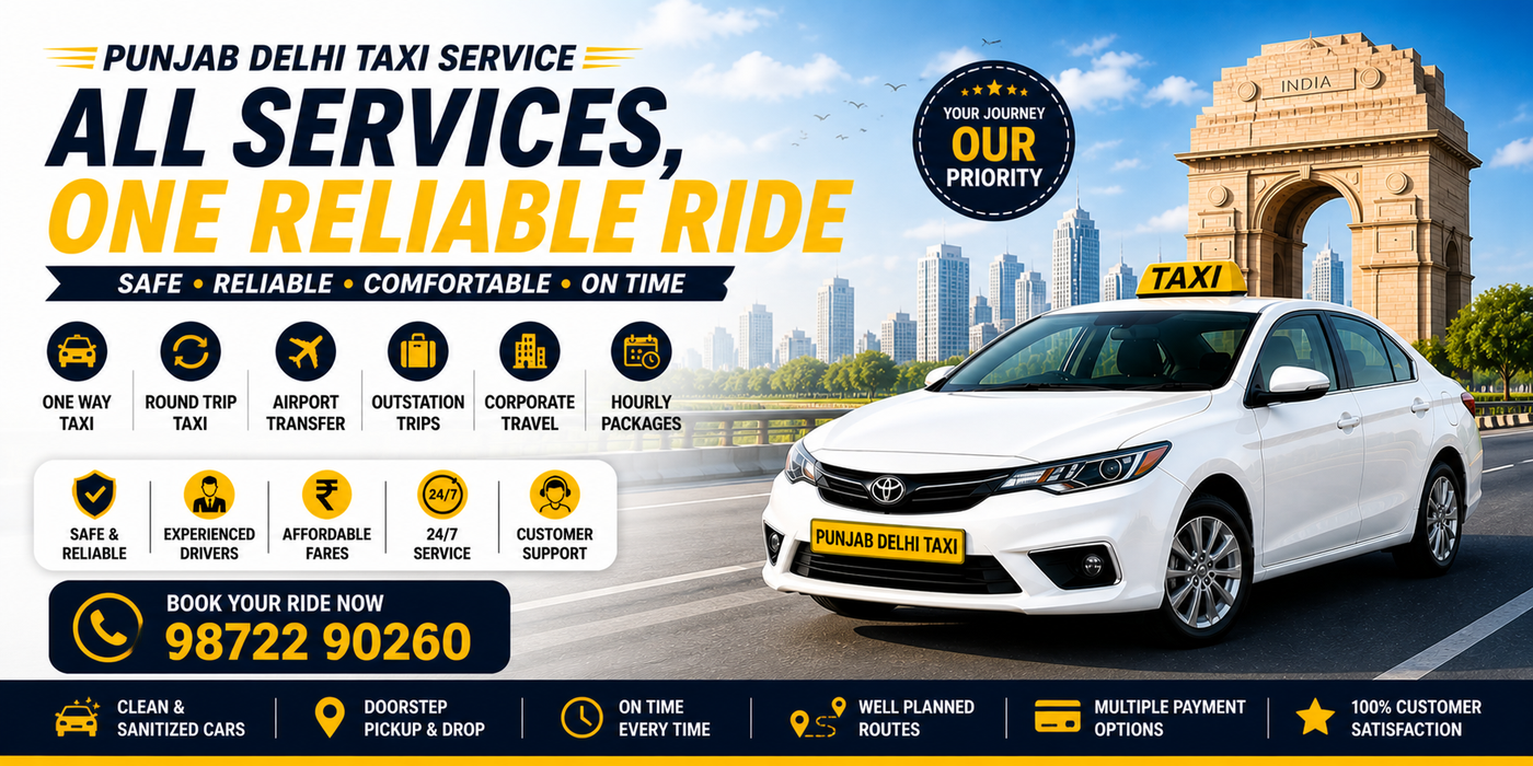 Outstation Taxi Service Punjab — All India Coverage